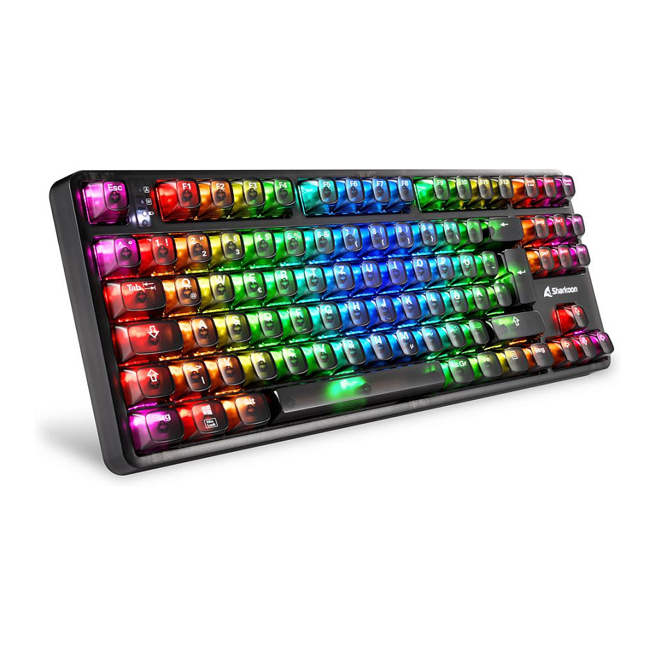 Tastierë Gaming Sharkoon Crystal Shark Wired & Wireless / QWERTZ – Zezë - 2