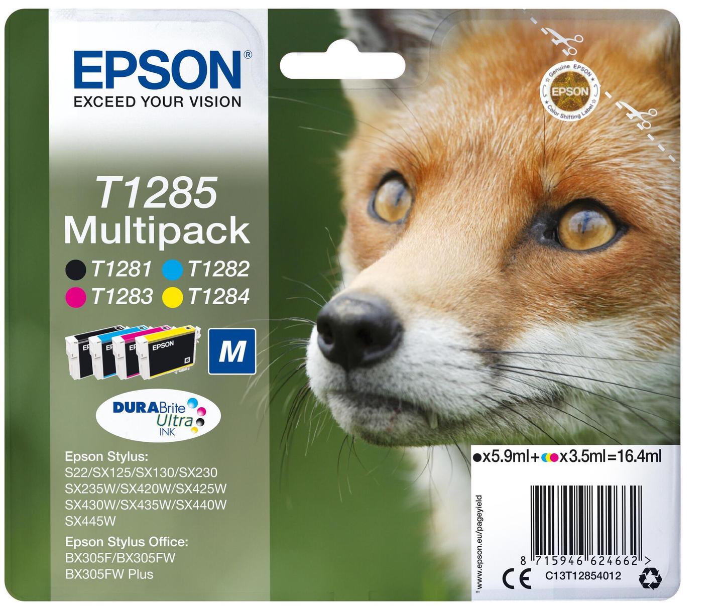 INK Epson T1285 / C13T12854012 / 16.4ml / 170+175+140+225 faqe - Mix