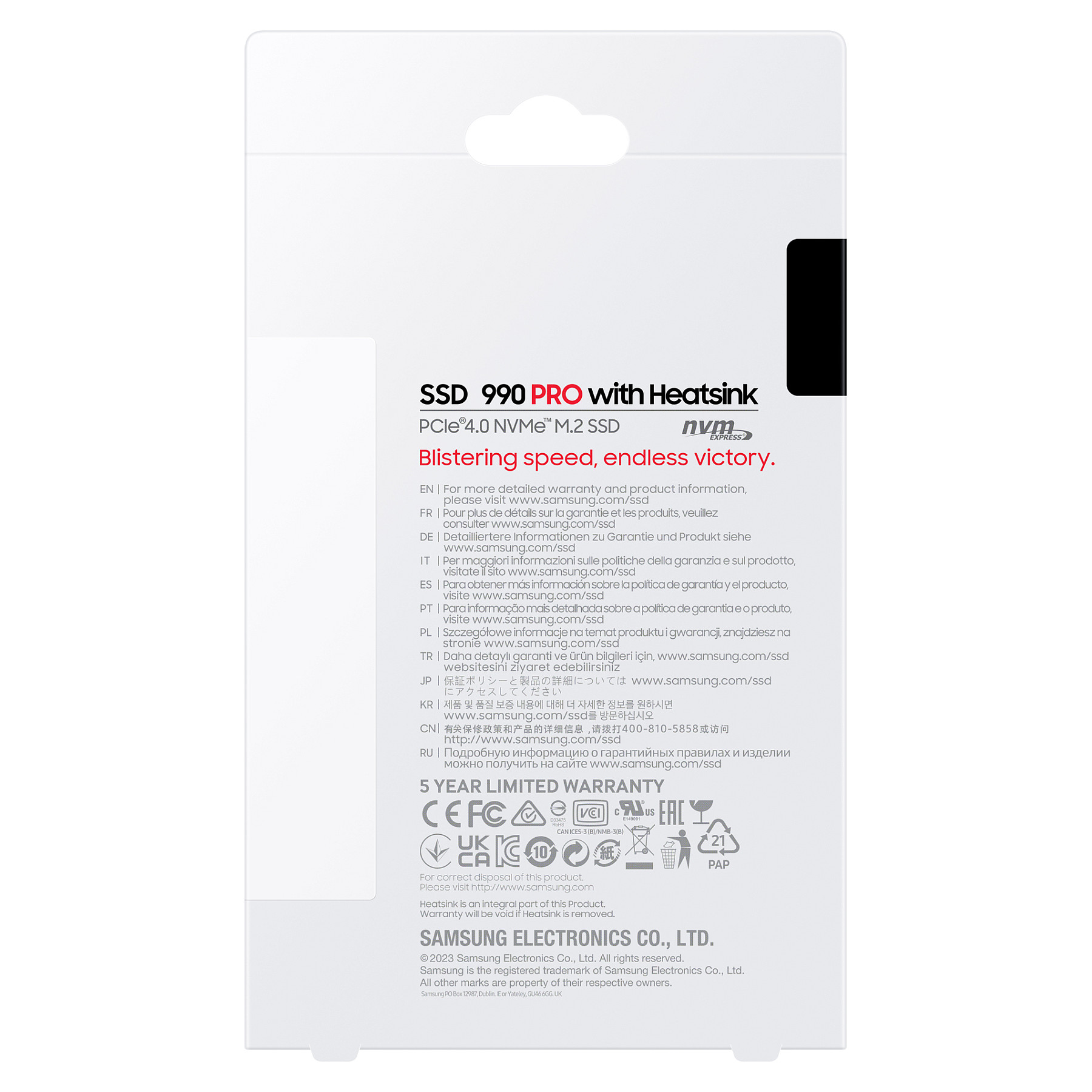 SSD të Brendshëm M.2 2TB Samsung 990 PRO Heatsink NVMe PCIe 4.0 x 4 - 9