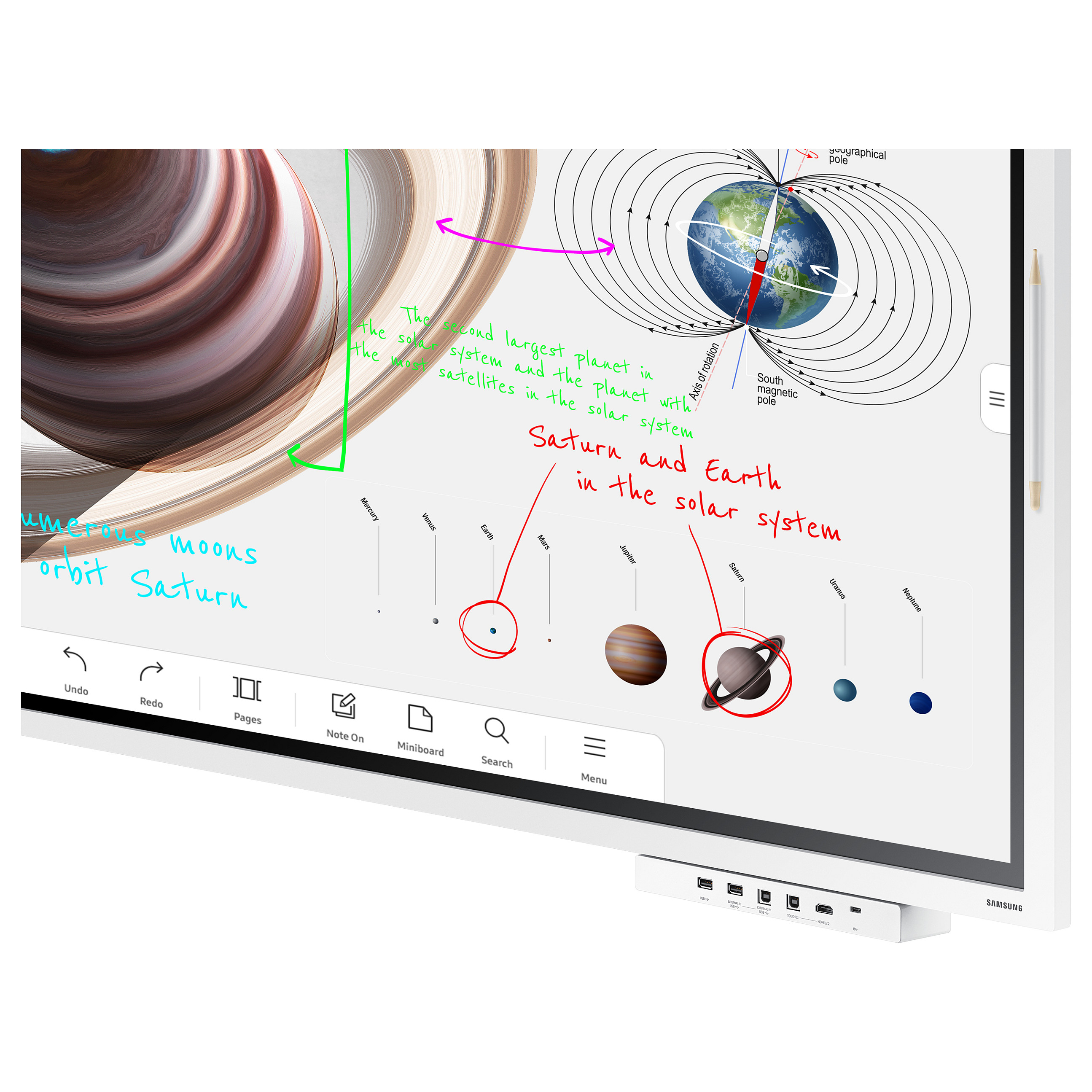 Monitor Samsung Flip Pro WM55B / 55"/ 4K Ultra HD VA / LED / 60Hz / 8ms / Touchscreen / HDCP + HDMI + DisplayPort + USB - Bardhë/Gri - 13