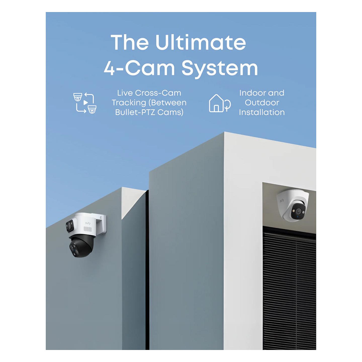Sistem Sigurie NVR Eufy S4 Max, 4 × Kamerë Bullet-PTZ, 16MP, 4K, 122°, 8x, 8 Kanale, 2TB - Zezë/Gri/Bardhë - 5