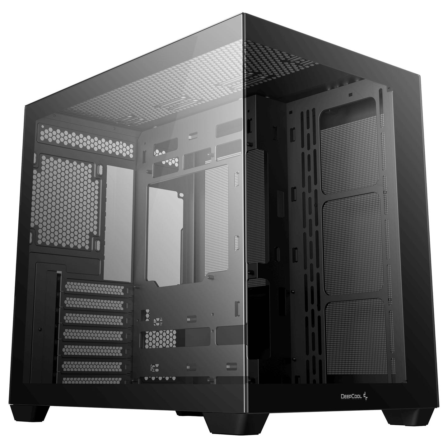 Kasë DeepCool CG530 / ATX Mid-Tower Dual-Chamber / 2xUSB Type-A + USB Type-C / 2 Panele Xhami të Temperuar – Zezë