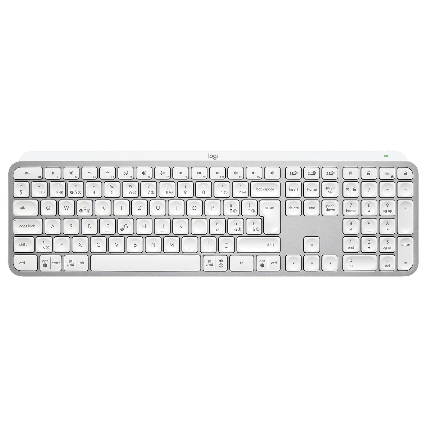 Tastierë pa kabllo Logitech MX Keys S / QWERTZ (CH) / Full-Size / Scissor / Bluetooth + Logi Bolt / Ndriçim LED – Bardhë - 4