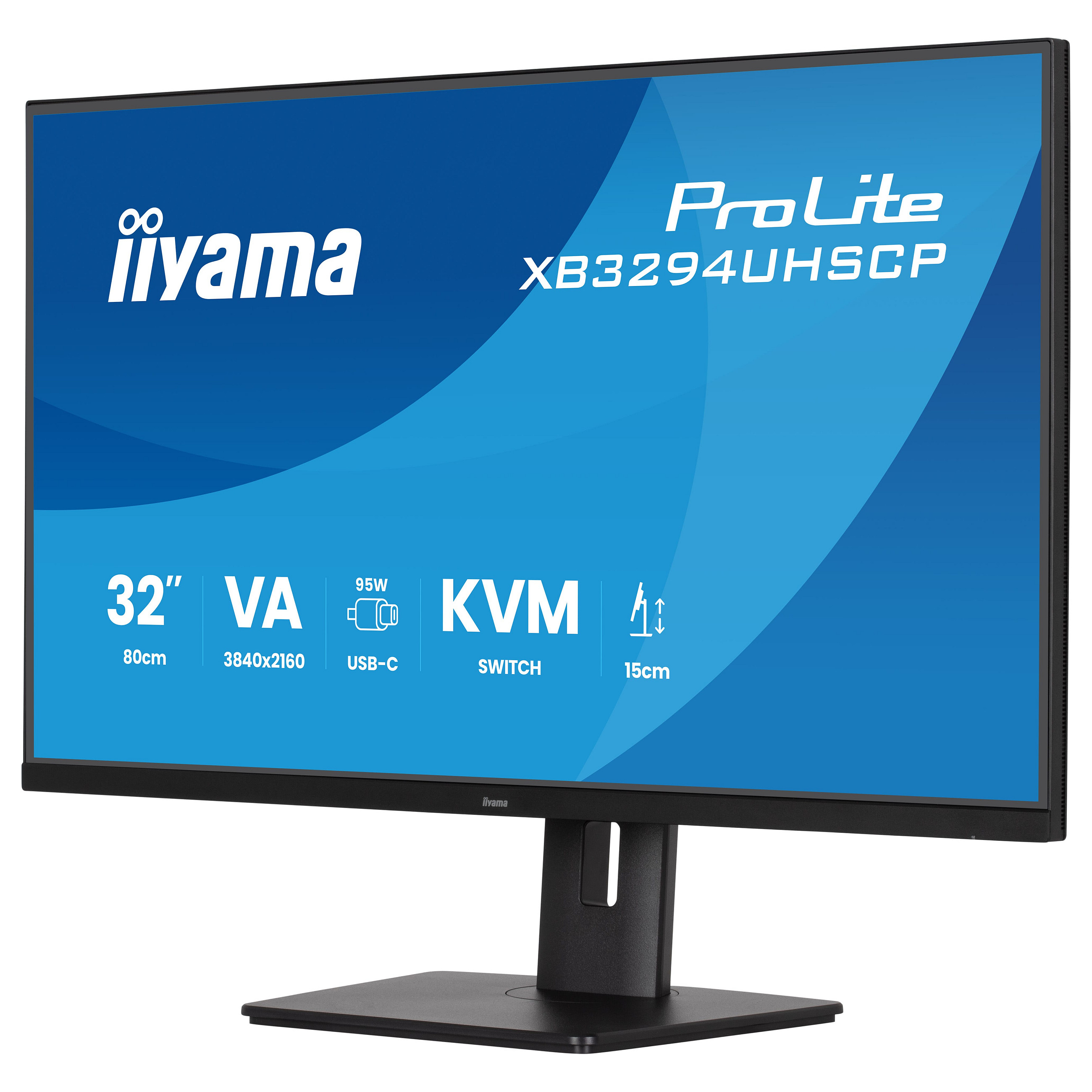 Monitor IIYAMA XB3294UHSCP-B1 / 31.5" / 4K Ultra HD VA / 75 Hz / 2 ms / HDMI+USB+DP+HDCP - Zezë - 4