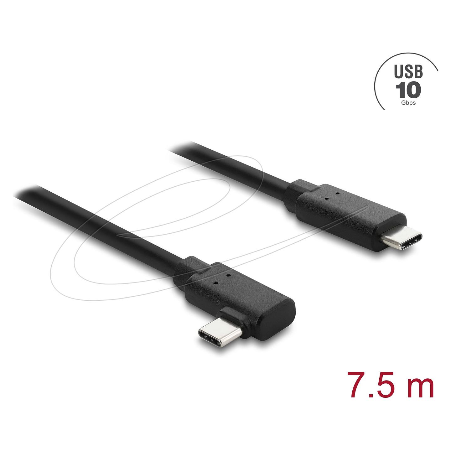 Kabllo optike aktive DeLOCK 87241, USB-C në USB-C, 10 Gbps, 60 W, 7,5 m - Zezë