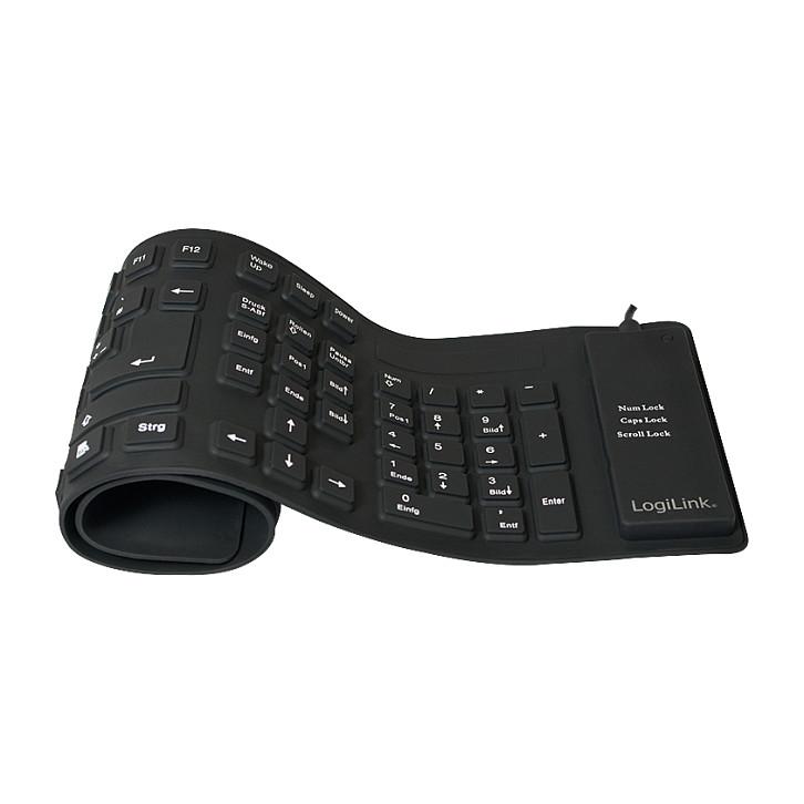 Tastierë  Me Kabllo  LogiLink ID0019 / QWERTZ (DE) / 109 Taste / USB + PS/2 – Zezë