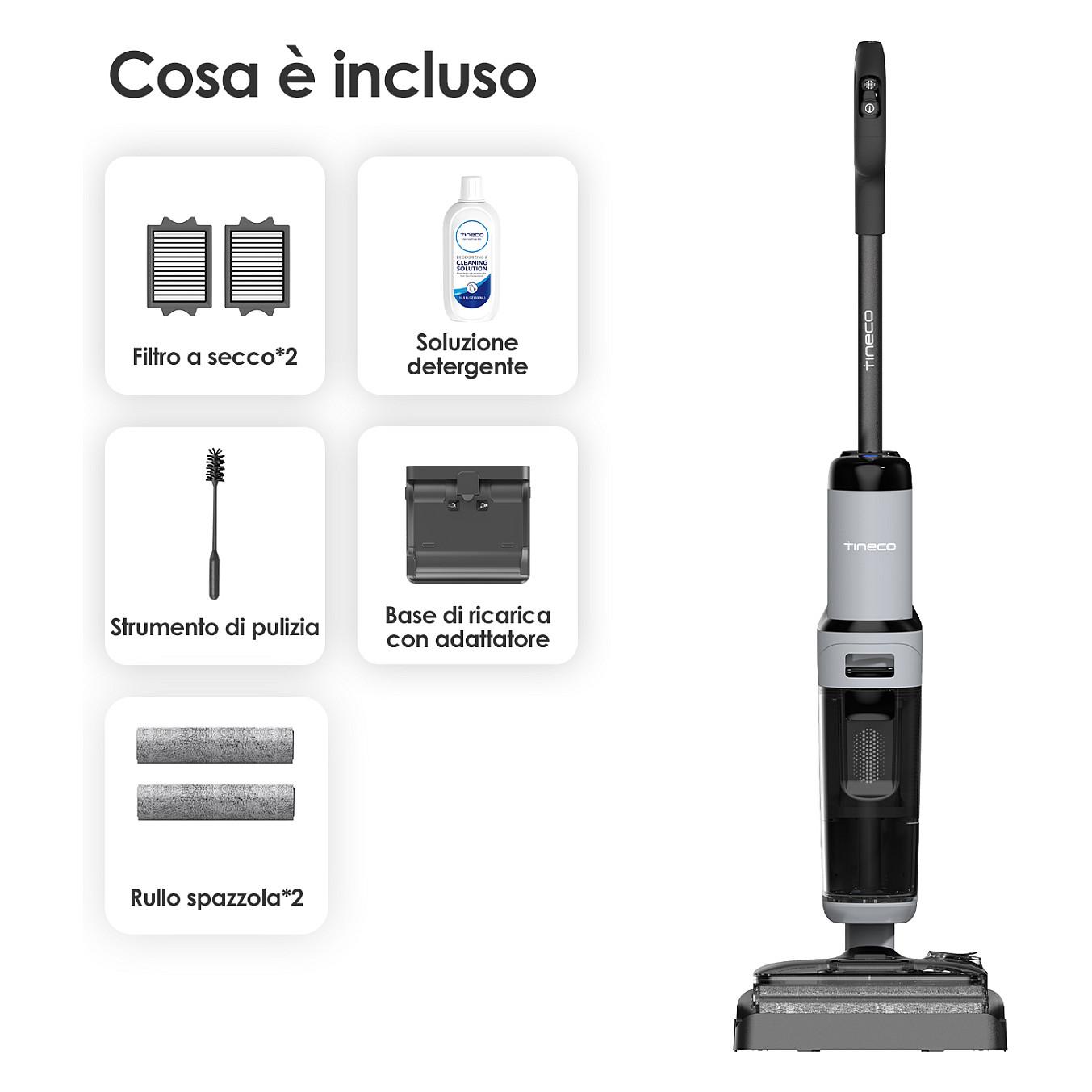 Fshesë me Vakum për dysheme Tineco FLOOR ONE i5 Stretch / 20.000Pa / 210W / 2500mAh / 180° Lay-Flat / Anti-Tangle / 0.8L / 0.72L / Eco & Max – Gri/Zezë - 10