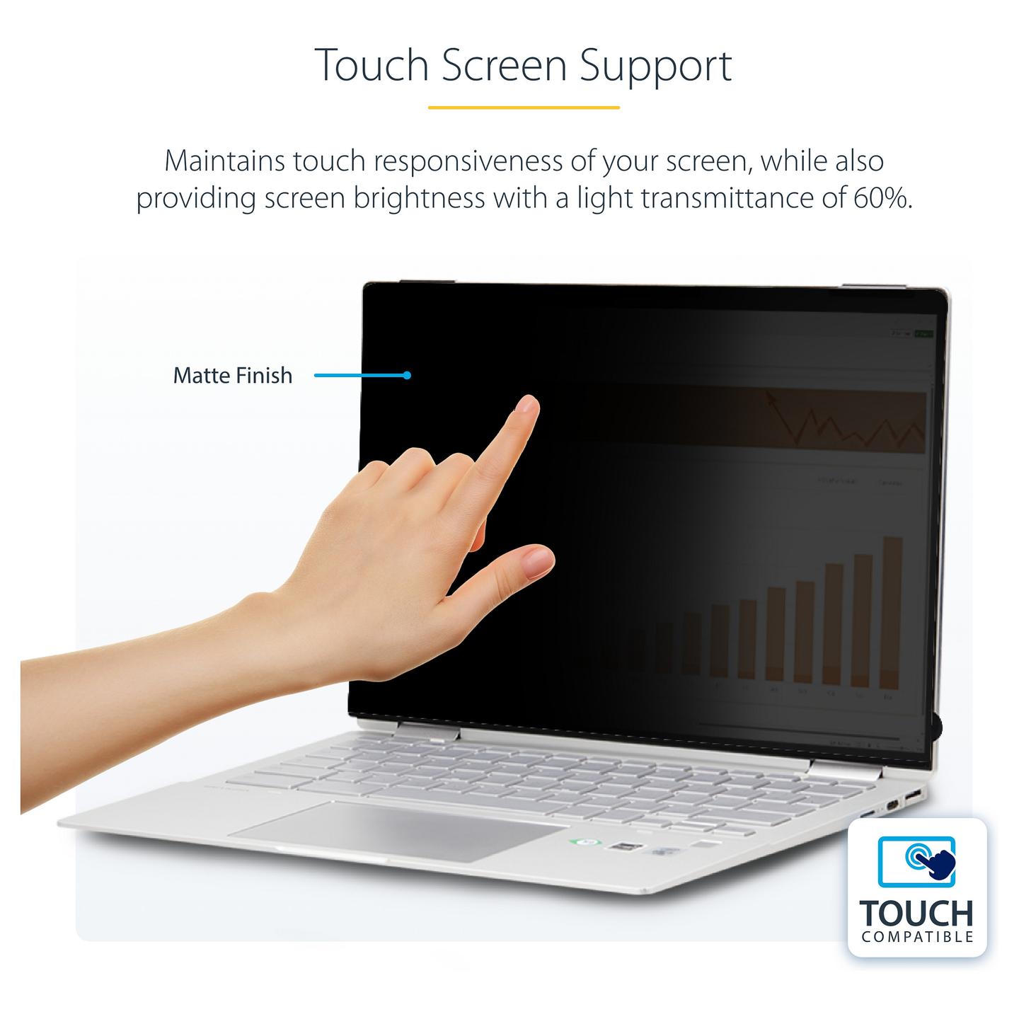 Filtër Privatësie StarTech.com 14LT-PRIVACY-SCREEN, 14", 16:9, Flip-Over, Touch, ±30°, Anti-Glare - Zezë - 13