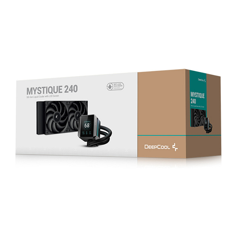 Ftohës për Procesor DeepCool MYSTIQUE 240 / AIO / 240mm / 2x120mm / 500-2150RPM / 72.45CFM / ARGB / LCD - Zezë - 6