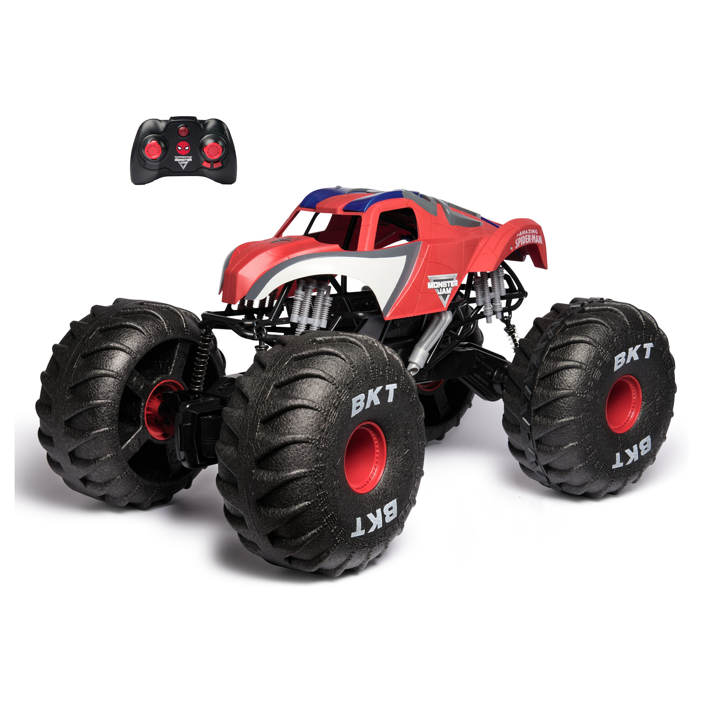 Lodra Spin Master Monster Jam Marvel Mega Spider-Man RC Monster Truck – 1:6 Scale / 61 cm / Remote Control / Rechargeable Battery - Zezë/Kuqe