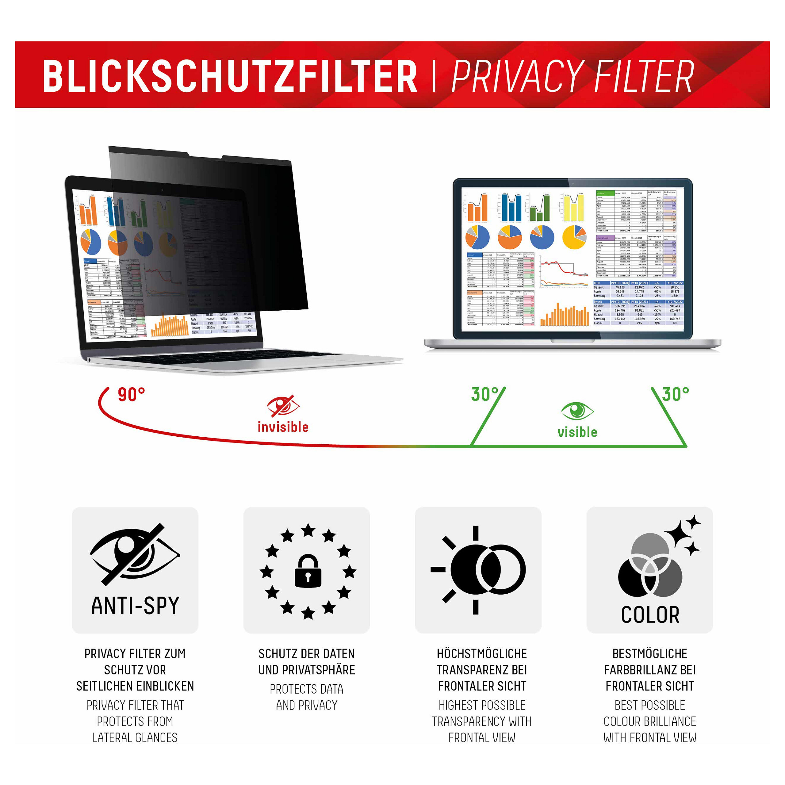 Filtër Privatësie DISPLEX Privacy Safe për Laptop 13.3” - Zezë - 3