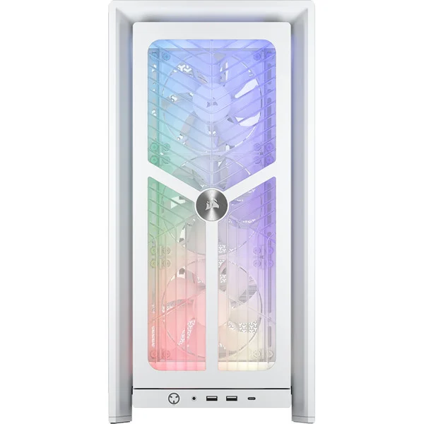 Kasë PC Corsair FRAME 4000X RS / Mid Tower / E-ATX / 4x 120mm RS Fan / Tempered Glass / RGB Front / 360mm Radiator - Bardhë - 2