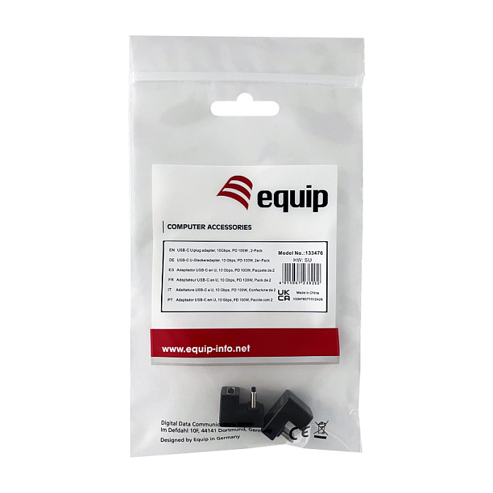 Adapter Equip USB-C në USB-C / 10Gbps / 100W PD / Paketim 2 copë – Zezë - 10