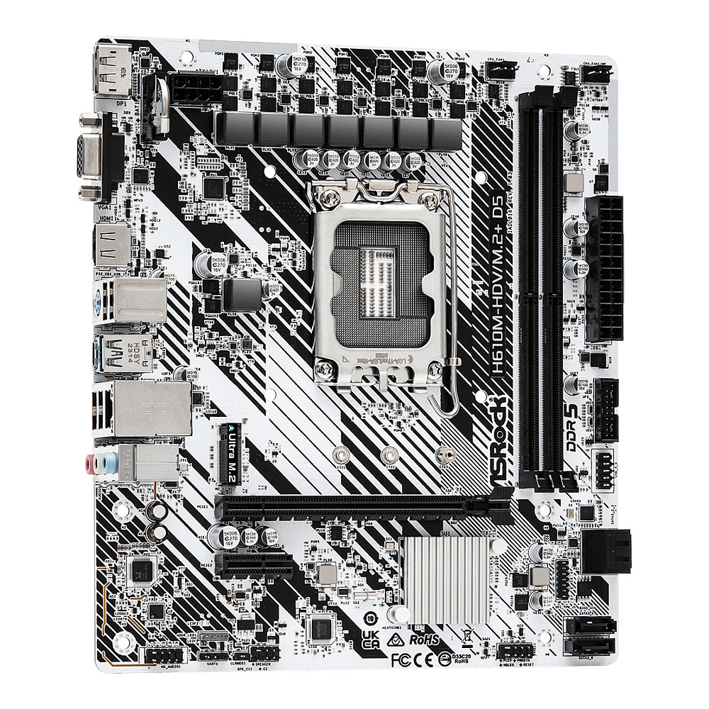 Pllakë Amë MB Intel ASROCK H610M-HDV/M.2+ D5 / LGA 1700 / DDR5 / HDMI+VGA+DP - 4
