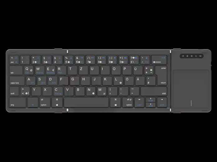 Tastierë Pa kabllo Samsung C&T Foldable / F-CTNB-NK001BG / 64 Keys / Touchpad / Bluetooth 5.0 / QWERTZ - Zezë