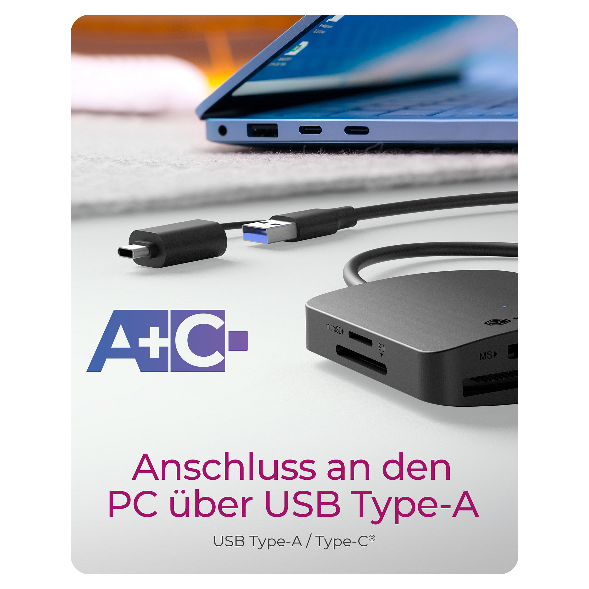 USB ICY BOX IB-CR302-CU3 USB 3.2 Gen 1 Card Reader - Zezë - 7