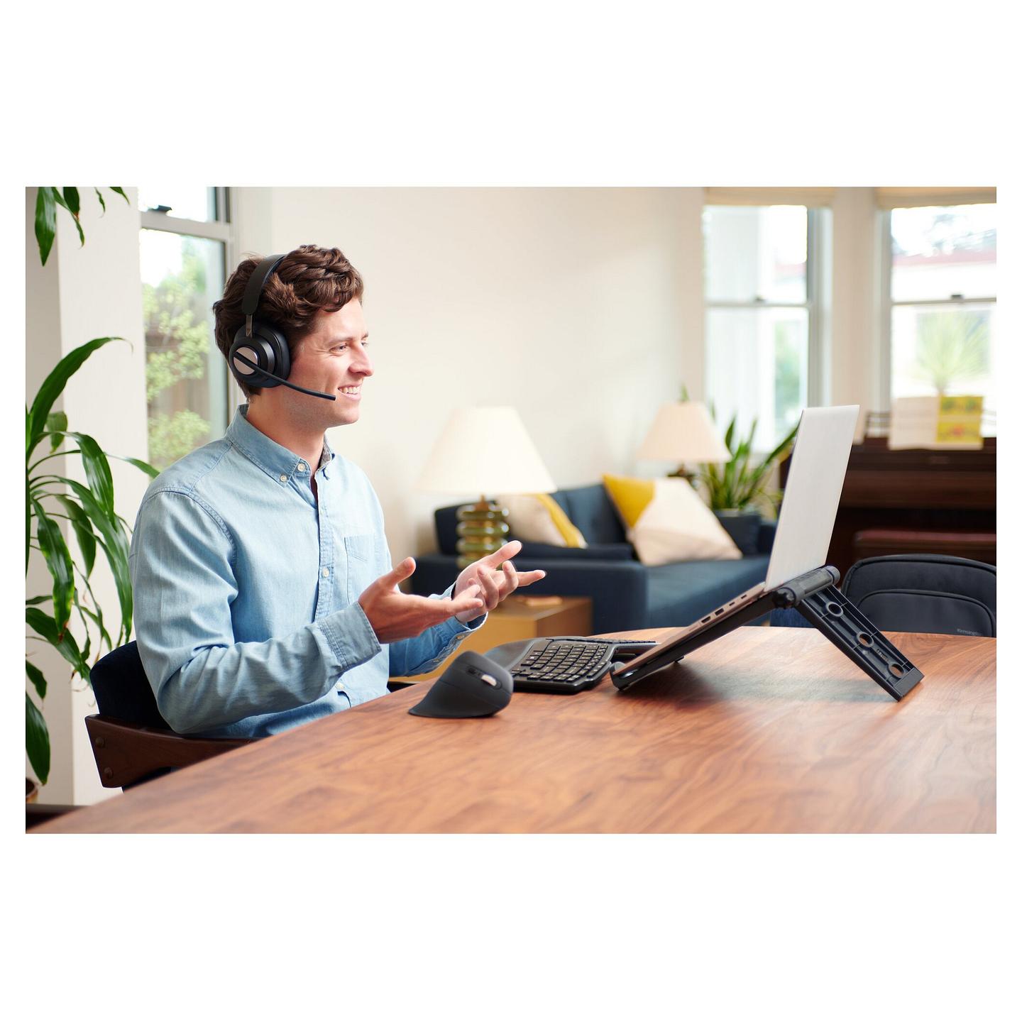 Kufje pa kabllo Kensington H3000 / Bluetooth 5.2 / Over-Ear / 40mm / Mikrofon / Noise Cancelling - Zezë - 75