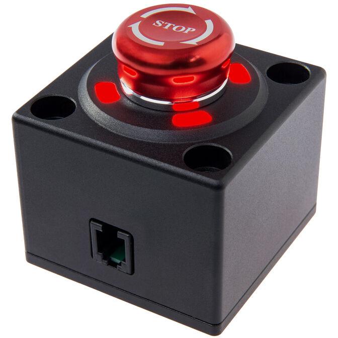 Aksesorë për Timon Simagic Alpha Kill Switch / Buton Ndalimi Emergjent / Për Wheelbase Alpha & Alpha EVO / RJ11 / LED - Zezë