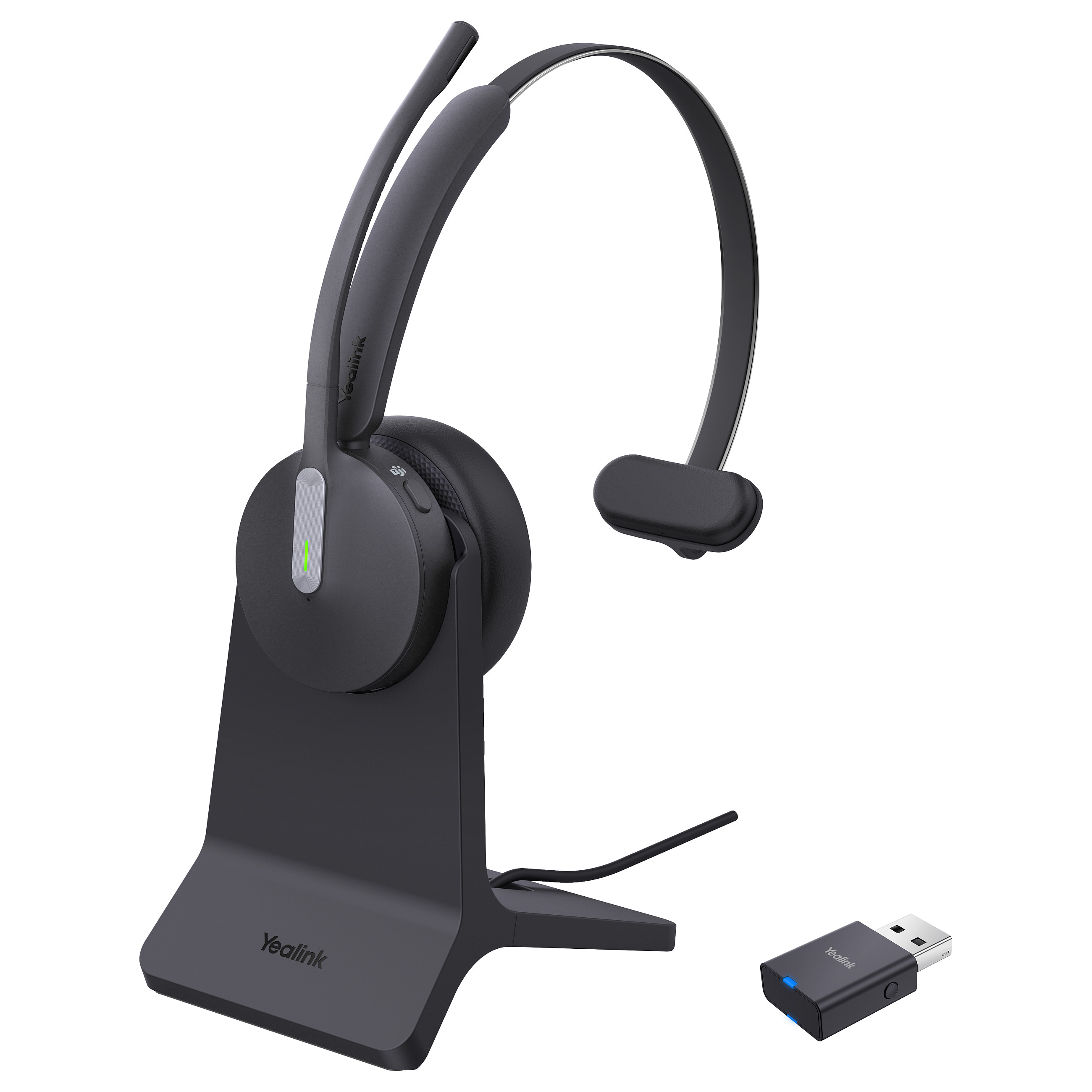 Kufje pa kabllo Yealink WH64 Hybrid Mono DECT with Charging Stand for MS / USB C– Zezë - 1
