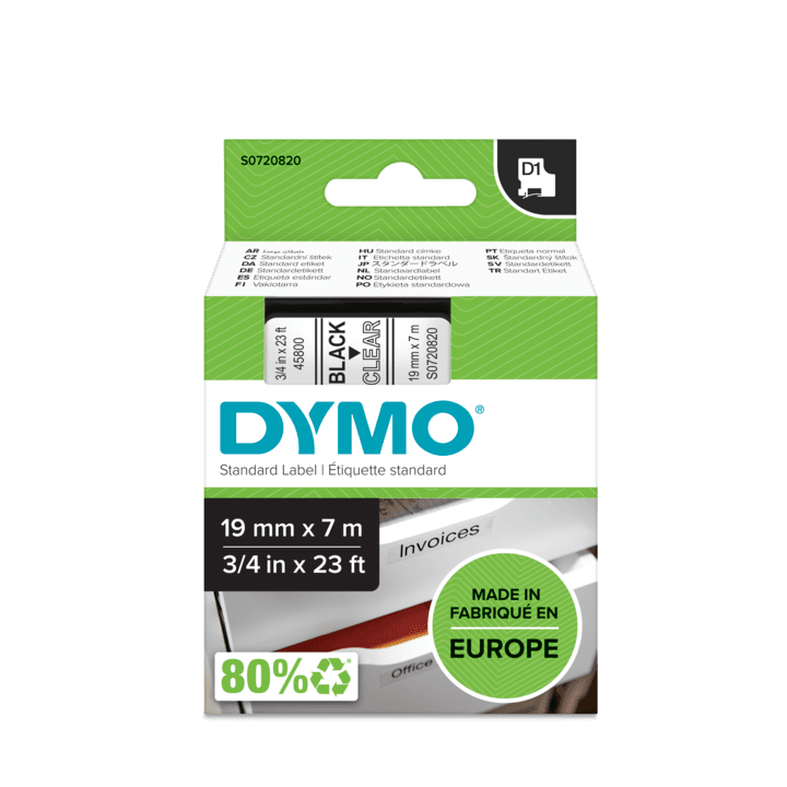 Shirit për Printer 3D Dymo Colour Ribbon 45800 / S0720820 - Zezë mbi Transparente - 1
