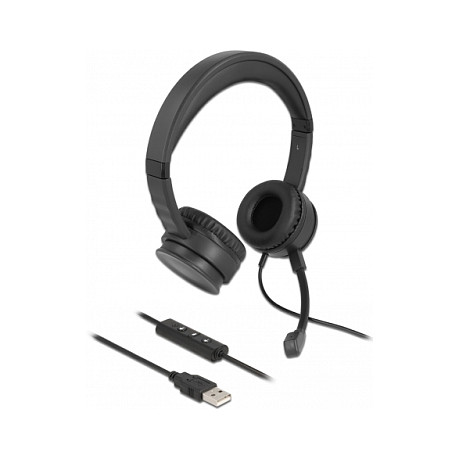 Kufje me kabllo DeLOCK 27180 / USB-A / Stereo - Zezë