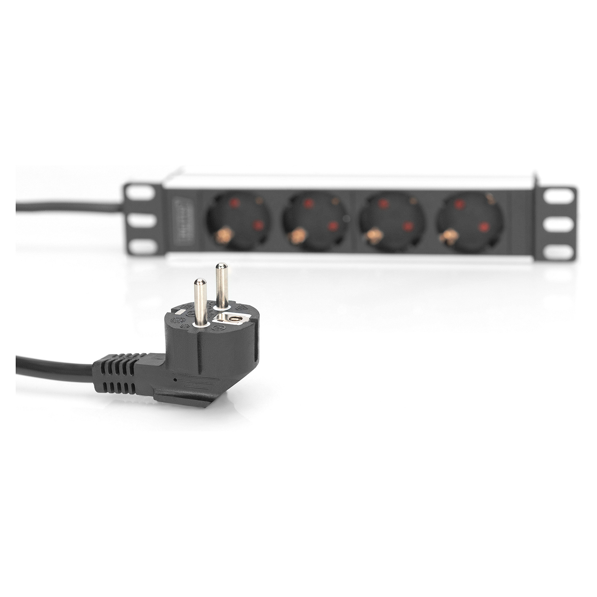 DIGITUS DN-95418 – Zgjatues Rryme Rack 10", 4 Priza, 16A, 4000W, 1U, Profil Alumini – E Zezë - 5