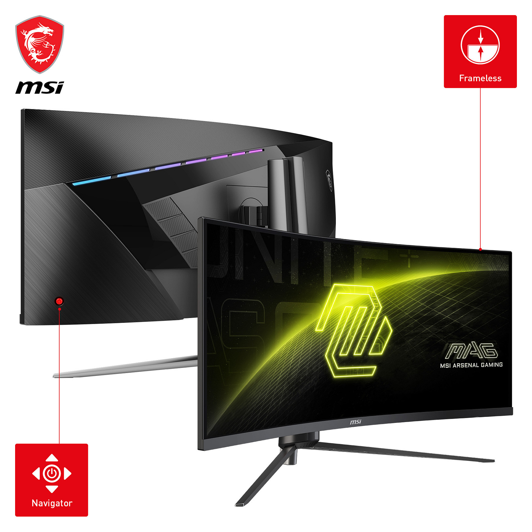 Monitor Gaming MSI MAG 345CQRDE / 34" / UWQHD VA / 180Hz / 1ms / HDMI+DisplayPort - Zezë - 7