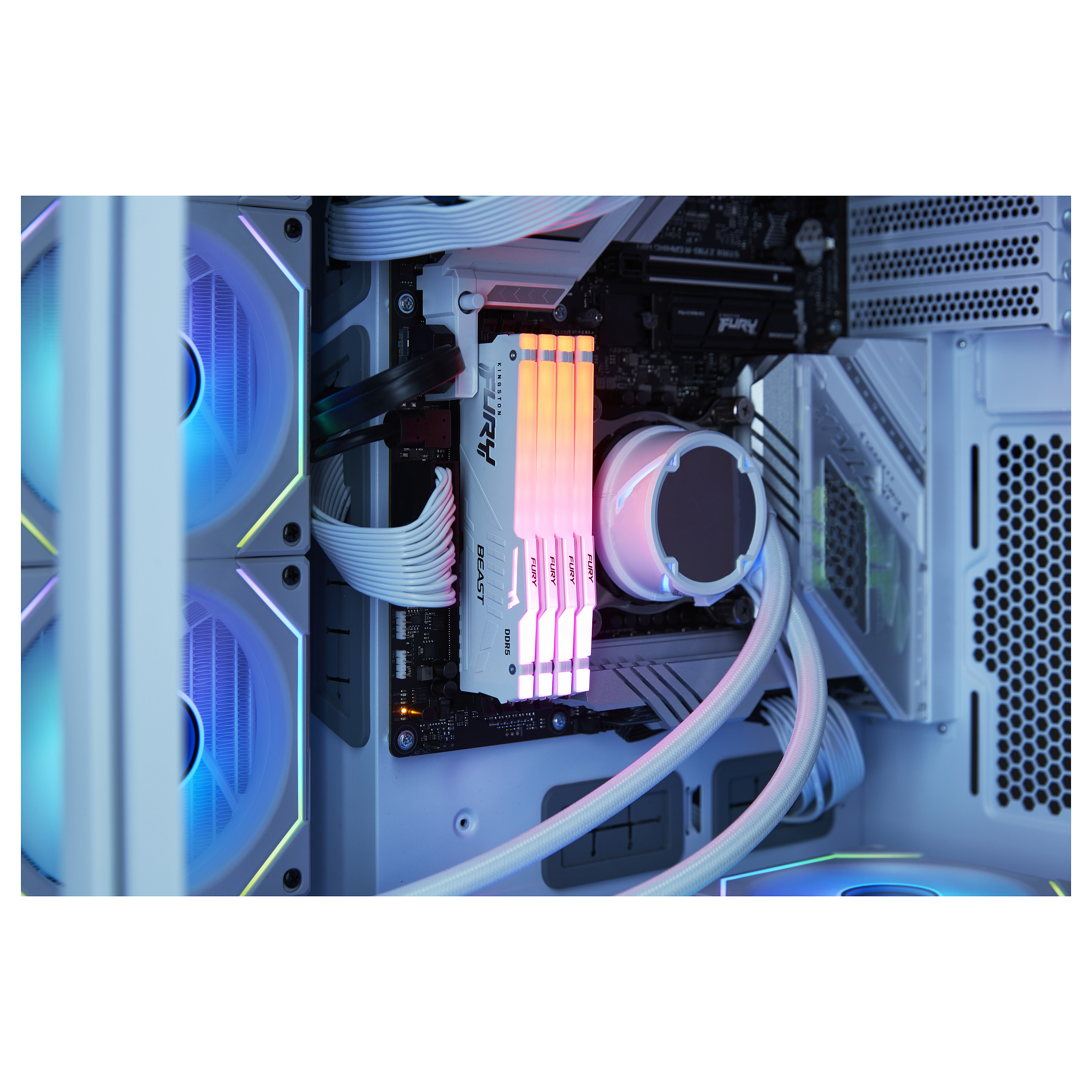 RAM Memorie DDR5 Kingston FURY Beast RGB 64GB /6000MT/s CL30 UDIMM / Bardhë / AMD EXPO - 7
