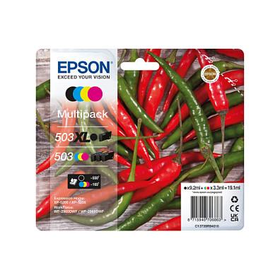 Set boje Epson 503XL Multipack (C13T09R94010), 4 fishekë, Zezë, Blu, Rozë, Verdhë