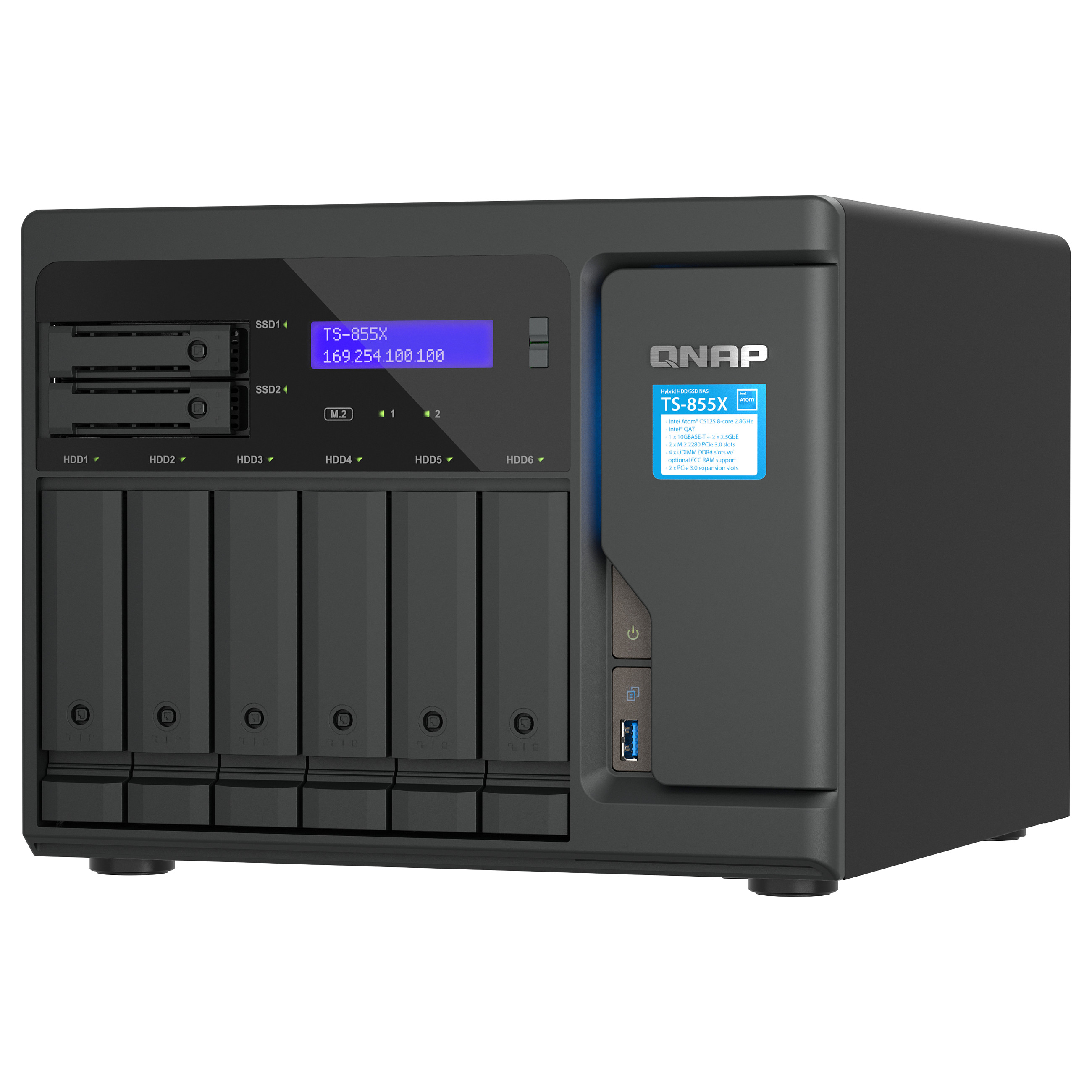 NAS QNAP TS‑855X‑8G 8‑Bay Tower/ Intel Atom C5125/  8GB DDR4 - 4