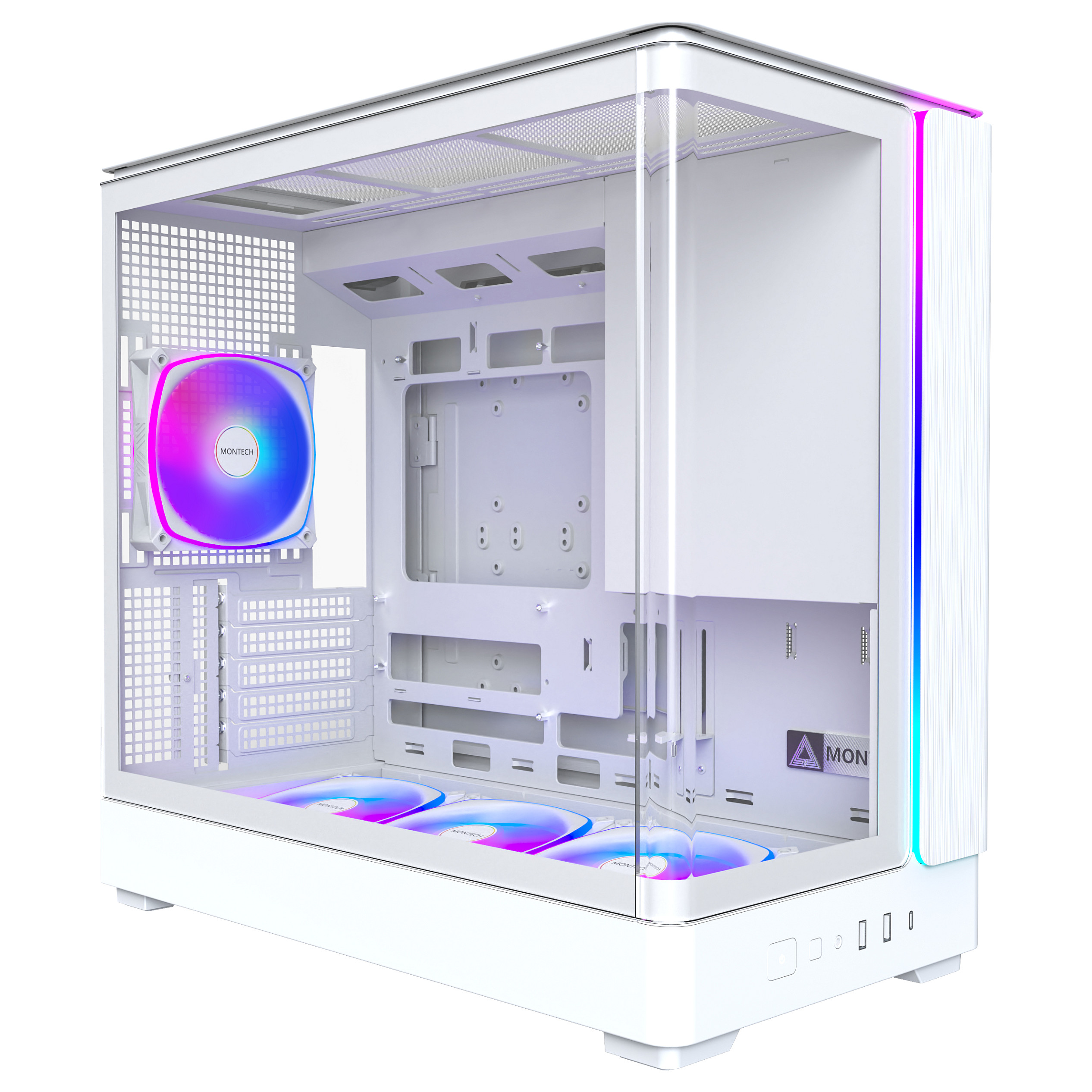 Kasë PC Montech KING 15 PRO / Micro-ATX / Tempered Glass - Bardhë