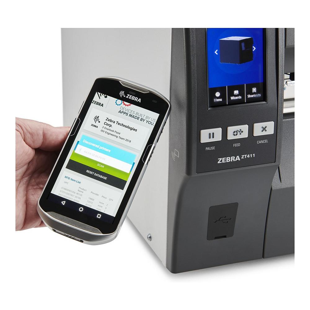 Printer Termal Zebra ZT411, Thermo Transfer, 300 DPI, 356 mm/s, Serial, USB, Ethernet, Bluetooth - Zezë - 3