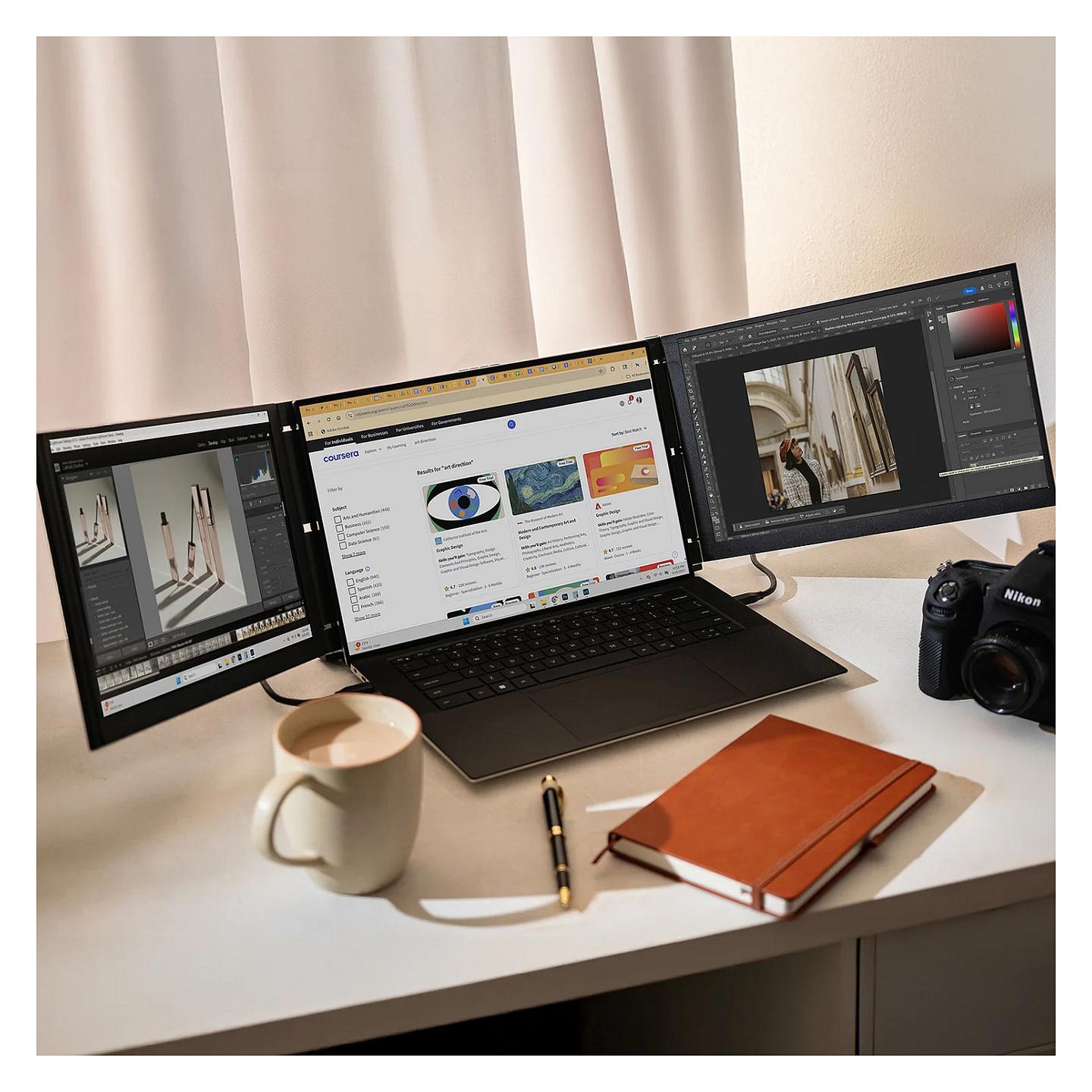 Monitor Portativ Mobile Pixels Trio 3.0 Pro / 14.1" / 2.2K IPS / 60Hz / 5ms / USB-C+Mini HDMI - Zezë - 7