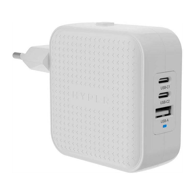 Karikues USB-C Targus HYPER HJ1003WHWWGL, 70W, 2x USB-C, 1x USB-A, GaN, Power Delivery 3.0, PPS, QC 3.0 - Bardhë