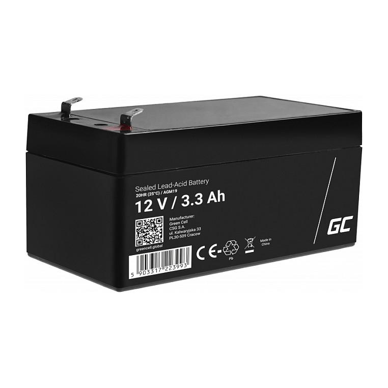 Bateri Green Cell AGM19, 12V, 3.3Ah, AGM VRLA - Zezë - 5