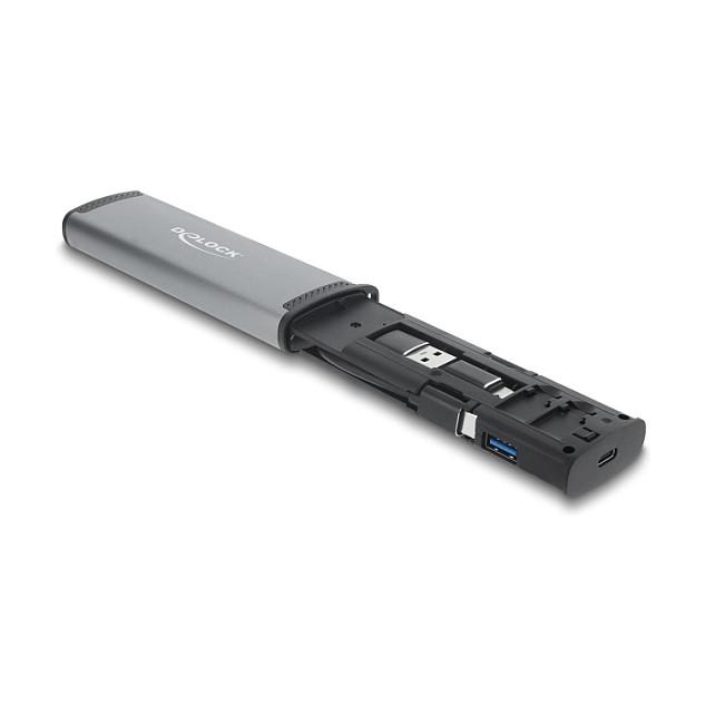 Lexues Kartelash DeLOCK 91018 / SD / microSD / USB 3.2 Gen 1 / USB-A / USB-C / 5 Gbit/s / 9 Fole për Kartela - Gri & Zezë - 4