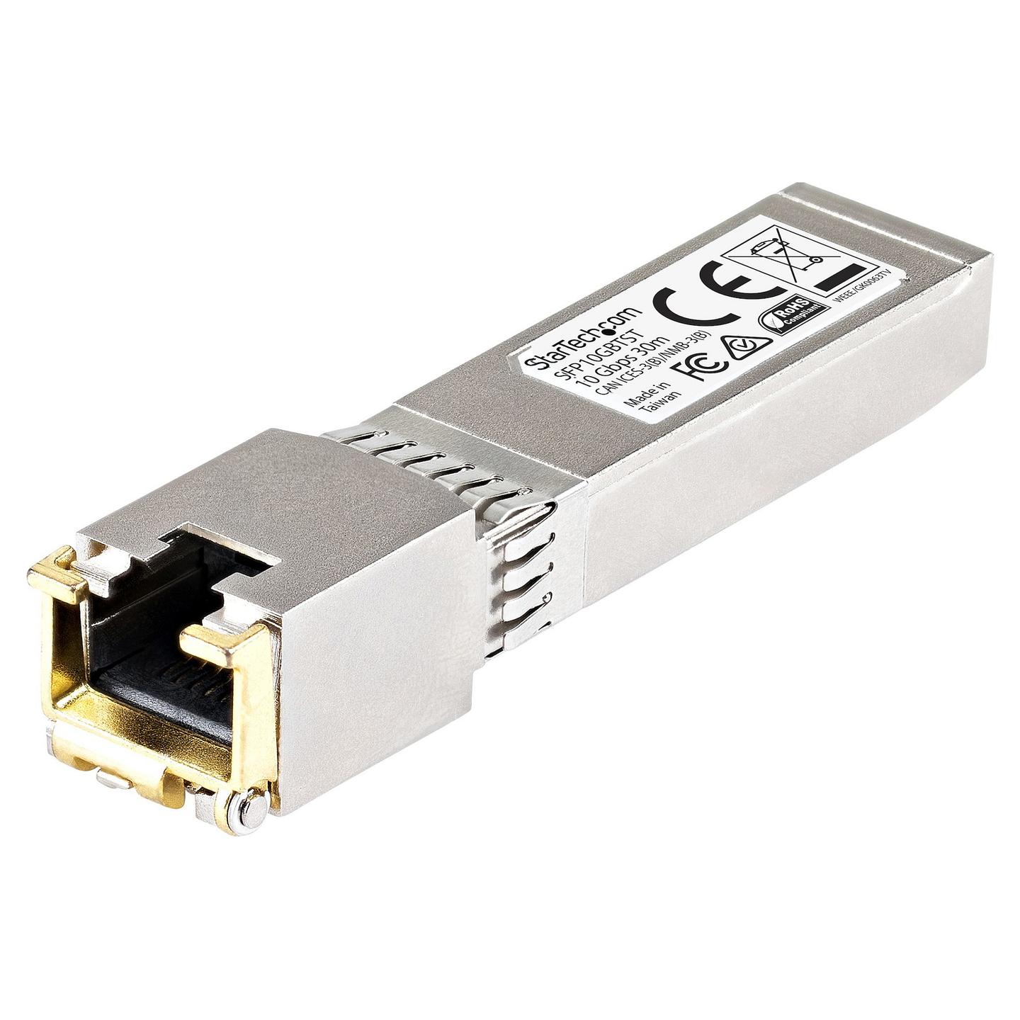 Transceiver StarTech.com SFP10GBTCST, SFP+, 10Gbps, 10GBASE-T, RJ45, deri në 30m - Argjend