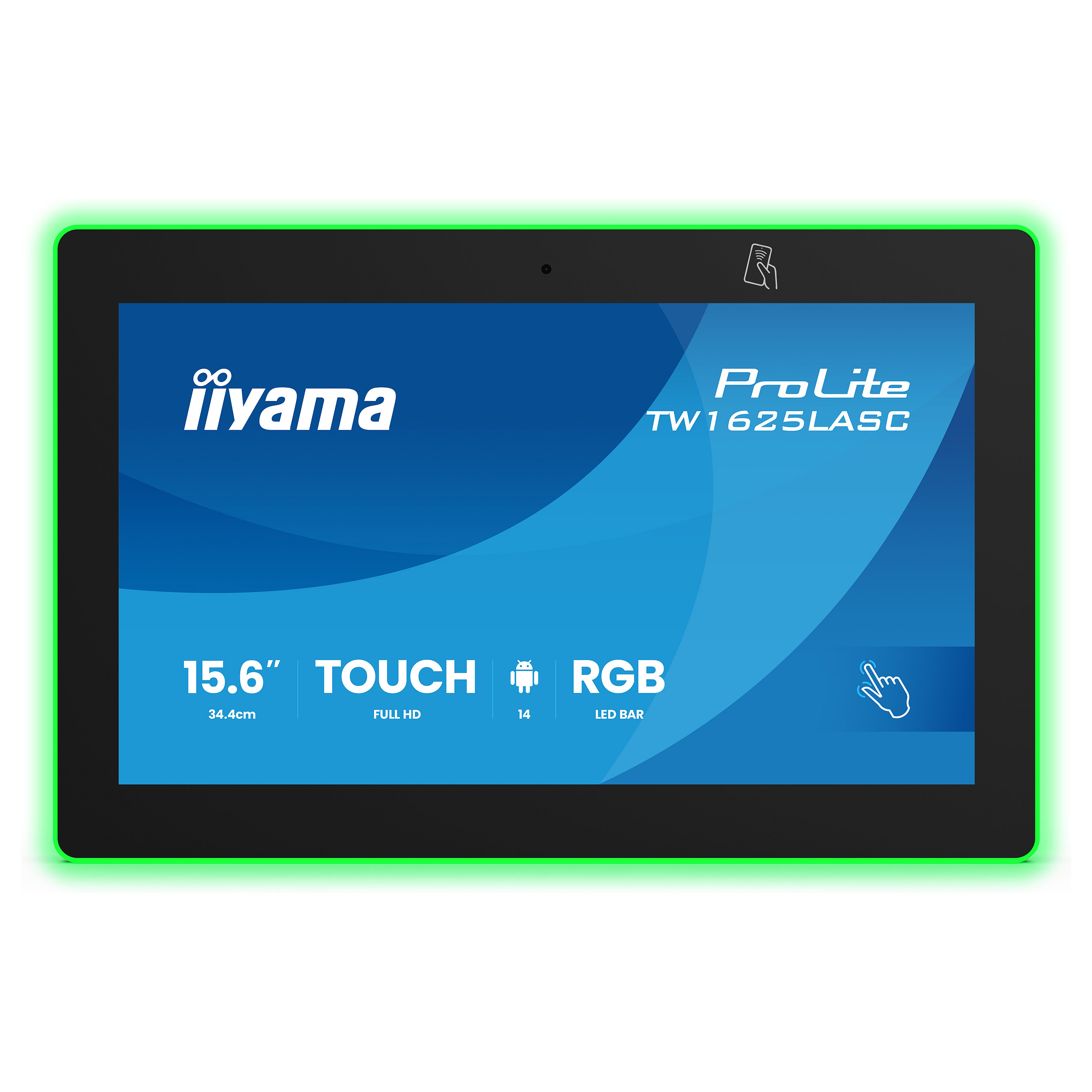 Monitor iiyama ProLite TW1625LASC-B3PNR / 15.6" / Full HD Touch IPS / 60Hz / 25ms / HDMI+DisplayPort+USB-C - Zezë