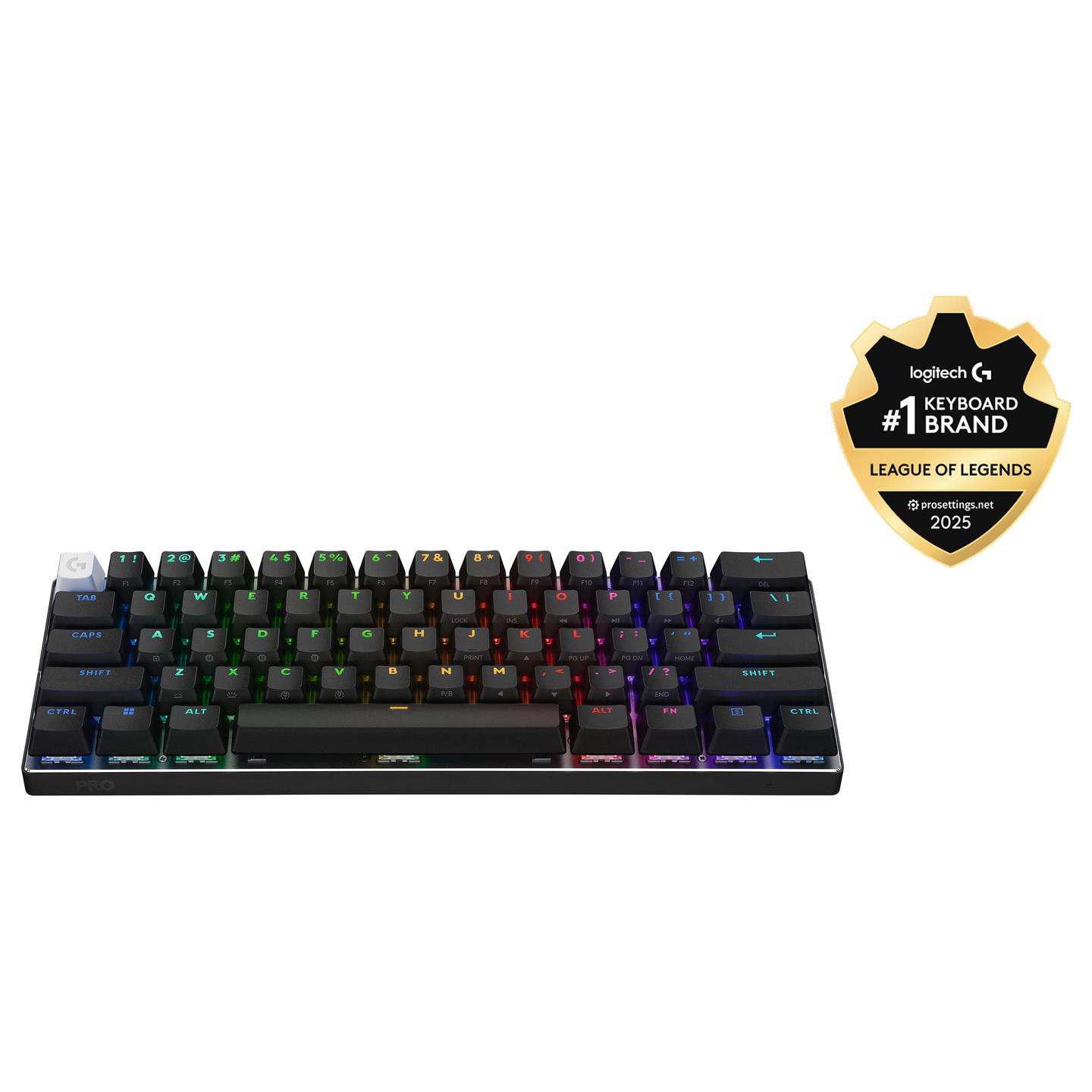 Tastierë Gaming Logitech G PRO X 60 LIGHTSPEED, Wireless, Mekanike, AZERTY Frëngjisht, 60%, GX Optical Tactile, RGB - Zezë - 5