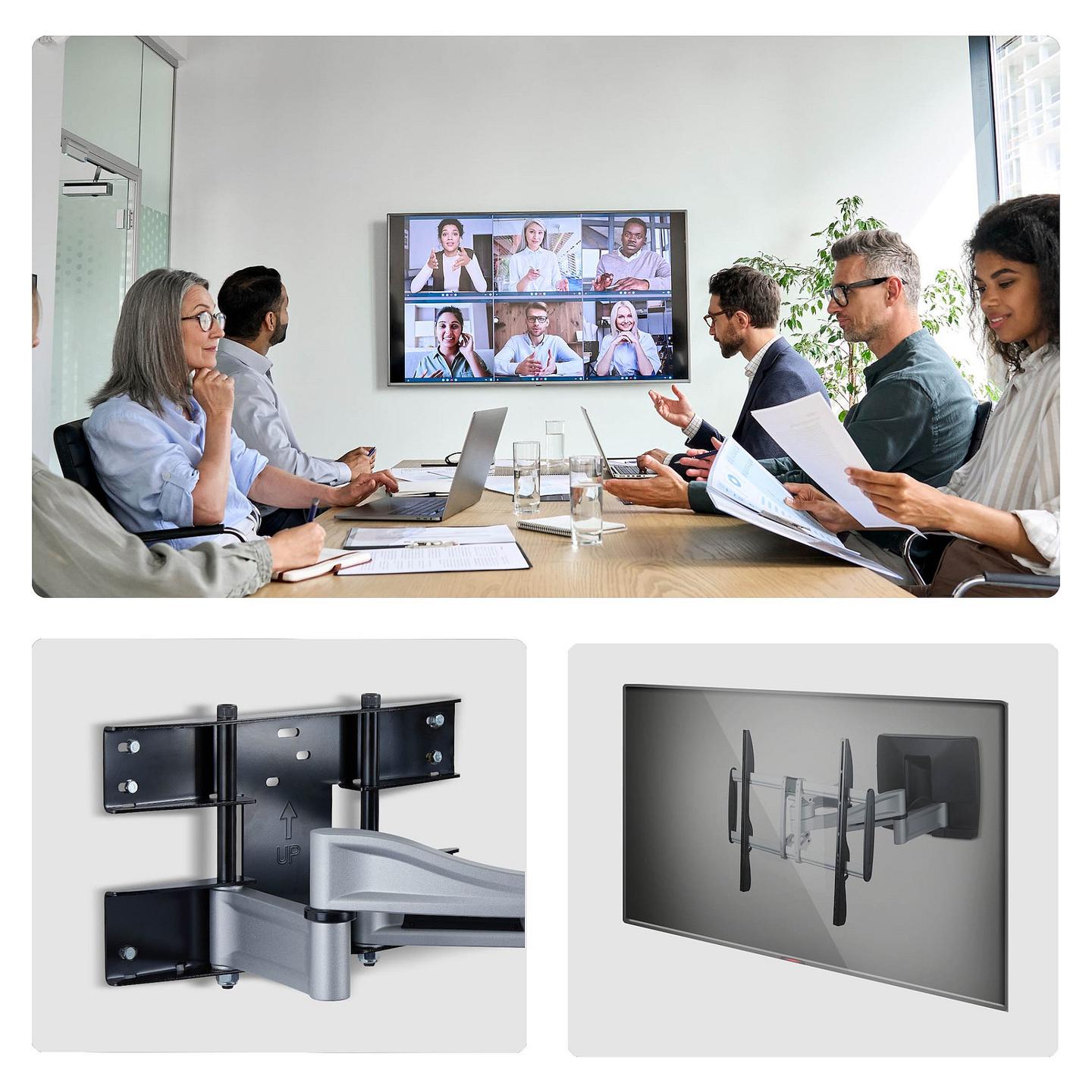 Mbajtëse për TV StarTech.com 100AP1-TV-WALL-MOUNT / 32–100" / deri 85kg / VESA 200x200–800x500 / Full Motion / Montim në Mur - Zezë/Argjend - 2
