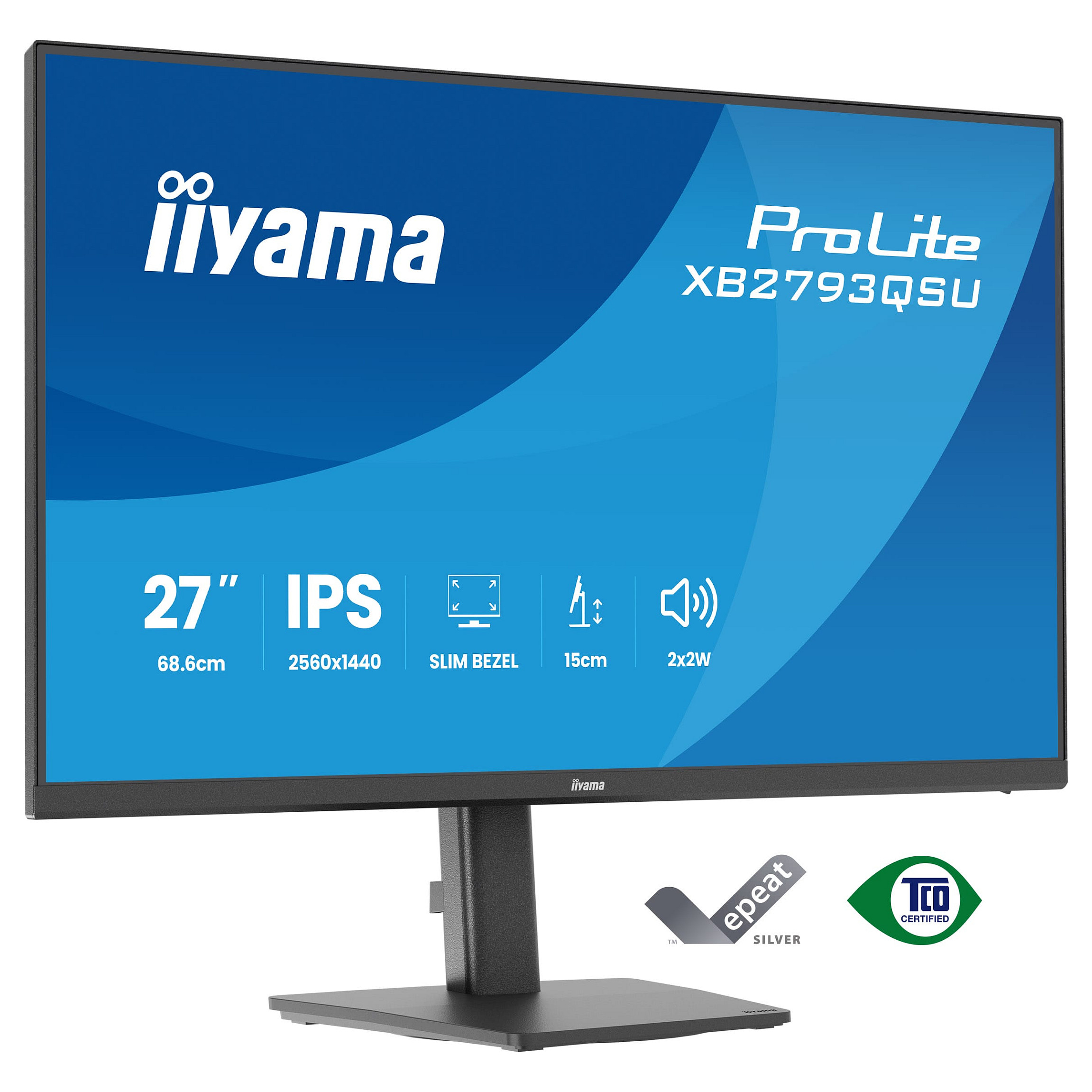 Monitor iiyama ProLite XB2793QSU-B1 / 27"/ Quad HD IPS / LED / 75Hz / 1ms / HDMI+USB+DP - Zezë - 1
