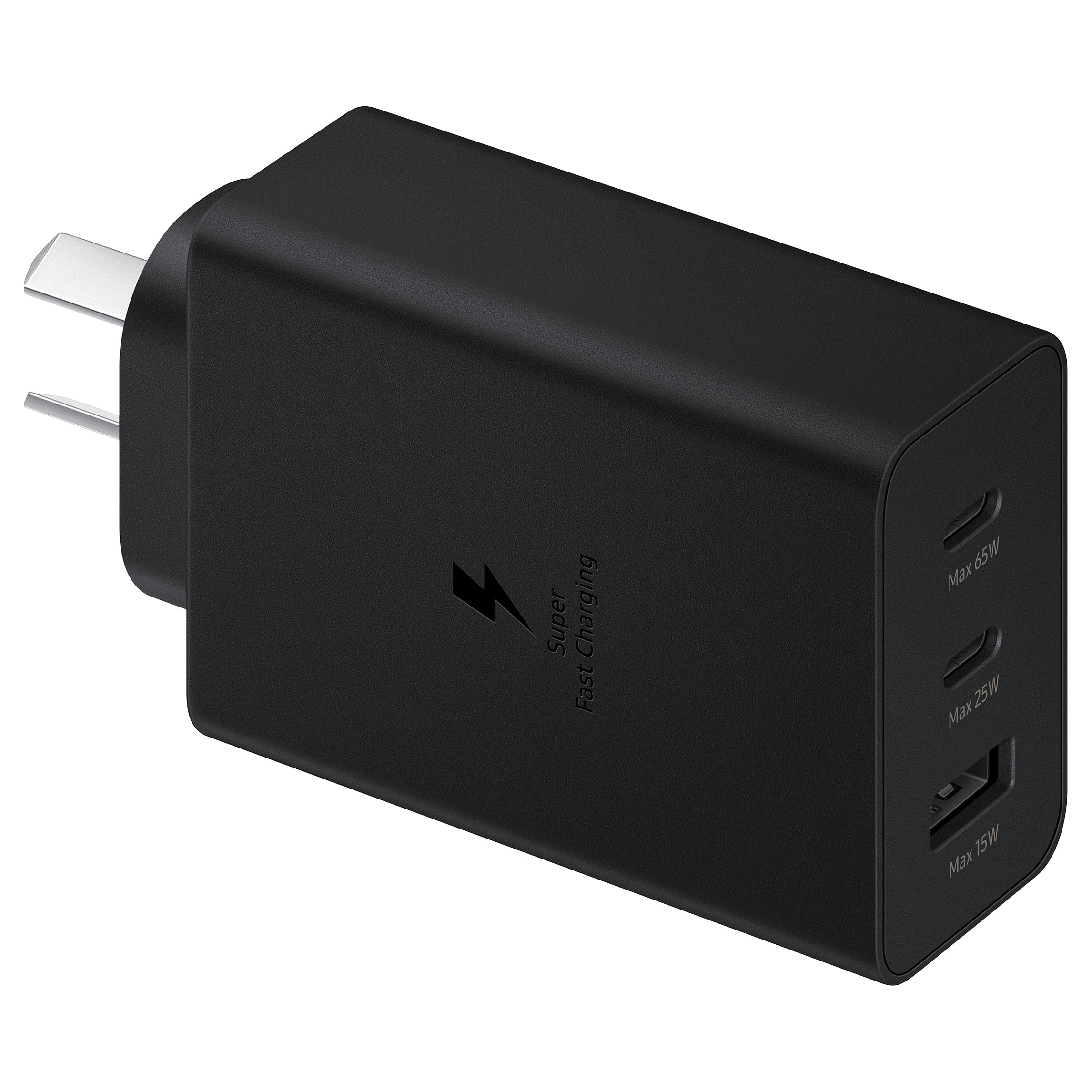 Adapter Samsung Power Adapter Trio 65W USB Type-C Charger (No Cable)- Black - 9