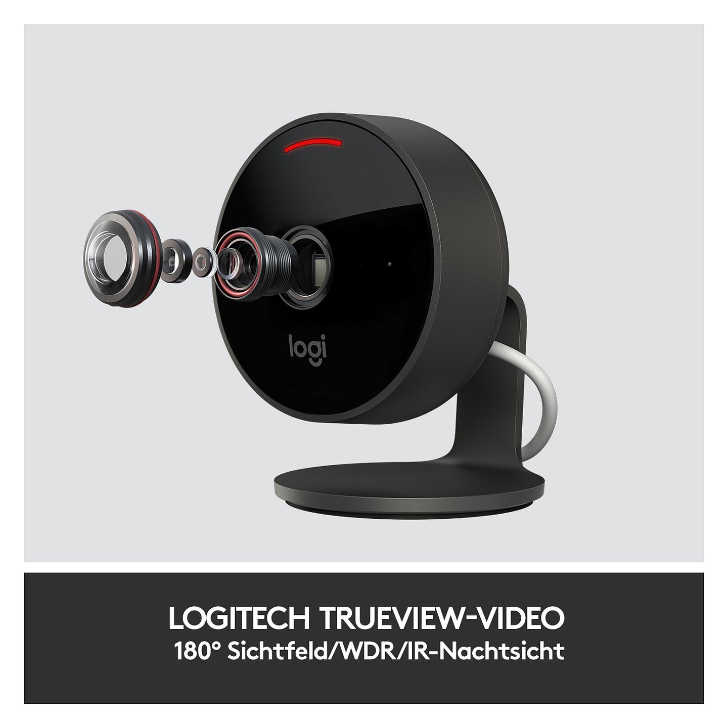 Kamerë Sigurie IP CCTV Logitech Circle View, 1080p, Wi-Fi, 180°, Night Vision, IP64 - Zezë - 11