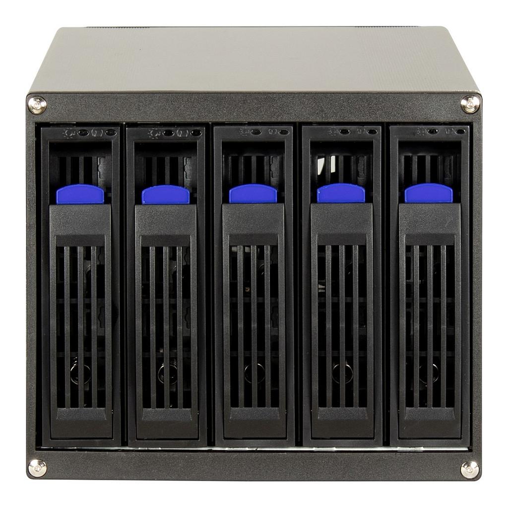 Këllëf për disqe Inter-Tech ST-5255, 5-Bay, 2.5"/3.5", SATA/SAS, Hot-Swap, 3x 5.25" - Zezë - 3
