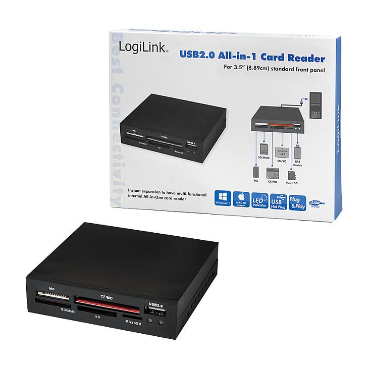 Lexues Kartelash LogiLink CR0012 / CF / SD / MMC / MS / XD / microSD / USB 2.0 / 480 Mbit/s / 3.5" - Zezë - 7