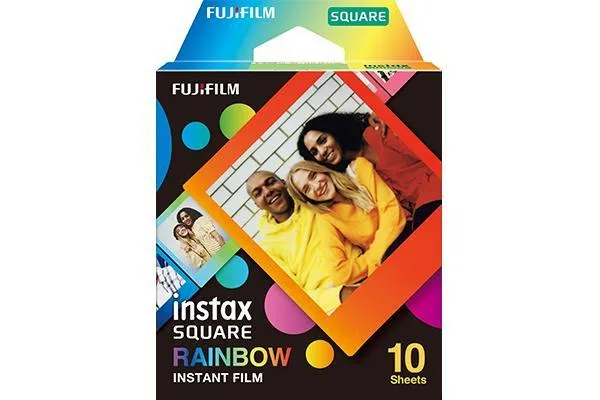 Film Instant Fujifilm Instax Square Rainbow / 10 Fletë / ISO 800 / 62 x 62mm / Glossy / Rainbow Border