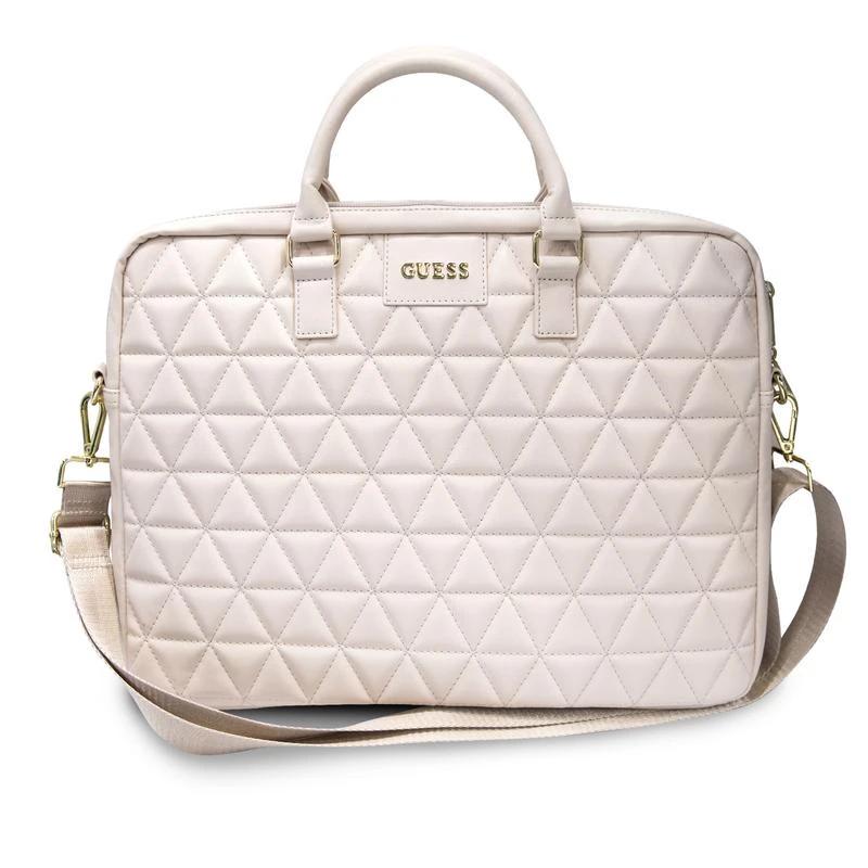 Çantë për Laptop GUESS Quilted, 15" - Rozë