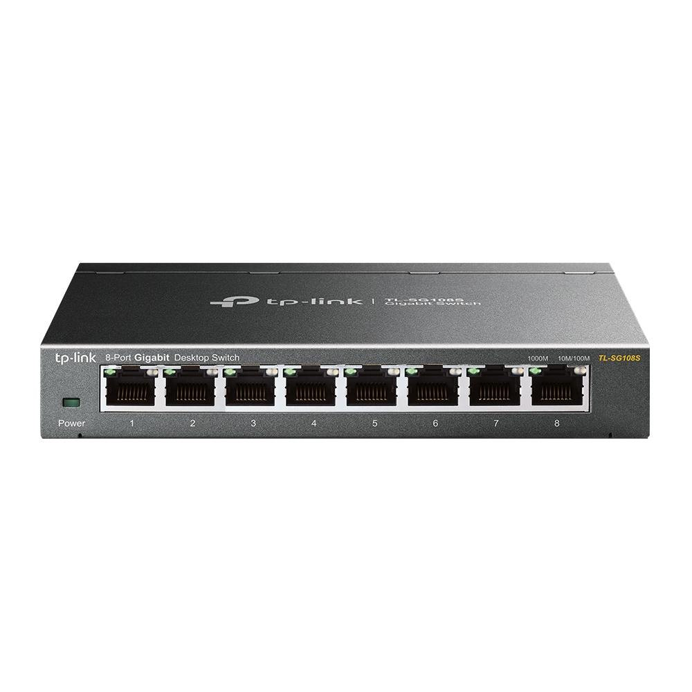 TP-Link TL-SG108S 8-Port Gigabit Unmanaged Switch – 8× RJ45 10/100/1000Mbps, 16Gbps, QoS, IGMP Snooping, Fanless, Desktop/Wall-Mount – E Zezë - 2