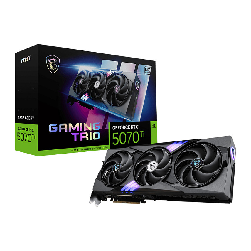 Kartelë Grafike NVIDIA GeForce RTX 5070 Ti / 16GB GDDR7 / 256-bit / MSI GAMING TRIO OC / 3 Fans - 7