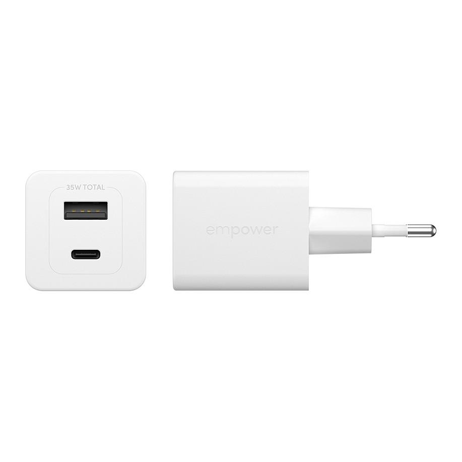 Karikues empower by PanzerGlass EM94326, Turbo 35W, GaN, USB-C + USB-A, PD 3.1, EU - Argjendtë/Bardhë - 4